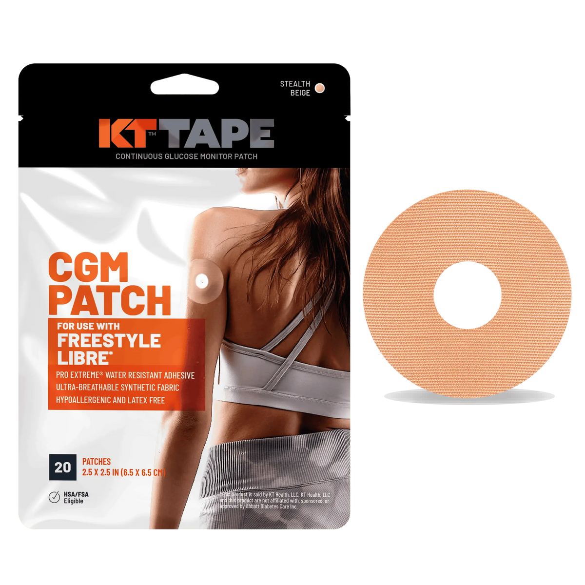 KT Tape CGM Patch adhesive patch for continuous glucose monitor protection and secure wear